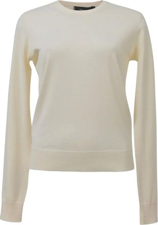 Theory Geribbelde trui met ronde hals - Beige