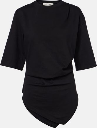 R&oacute;he R&oacute;he Gathered cotton T-shirt