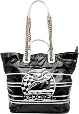Chanel Pre-owned La Pausa Bay Shopping Satchel - Dames - Vintage Shopper - Zwart - ONE Size - Leer - Vintage