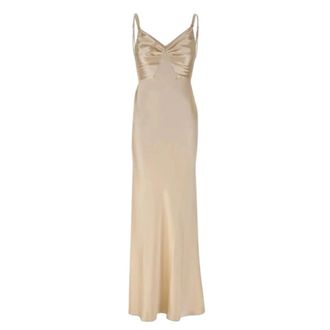Elisabetta Franchi Avondjurk - Dames - Avondkleed - Beige - XS - Kleedjes