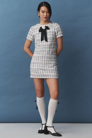 Mac Duggal Ieena for Mac Duggal Tweed Bow Mini Dress