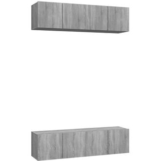 vidaXL Vidaxl - Muebles Tv De Pared 4 Uds Contrachapada Gris Sonoma 60x30x30 Cm