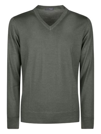 Drumohr V-neck wool sweater - men - Merino - 50 - Green