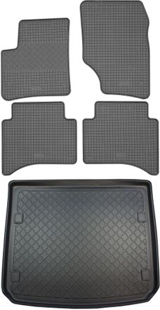 OEM Volkswagen Touareg I Suv (5 Puertas) Del 2002.11.2010. Juego - Alfombrillas De Goma Para Coche + Alfombrilla Para Maletero
