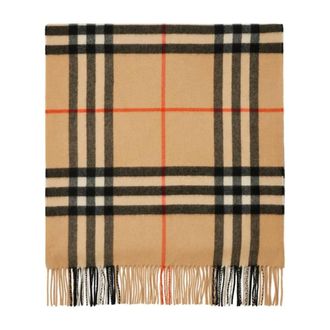 Burberry Accessoires, Heren, Beige, ONE Size, Wol, Check Wol Cashmere Sjaal