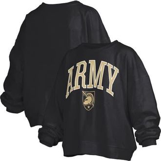 Pressbox Womens Pressbox Black Army Black Knights Janise Arch Over Logo Waist Length Oversized Pullover Sweatshirt at Nordstrom, Size X-Large
