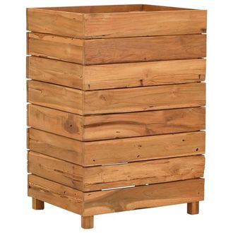 Berkfield Home Raised Bed 50x40x72 cm Solid Wood Teak & Steel in Brown | Size: 50 x 40 x 72 cm
