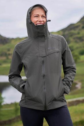 Mountain Warehouse Arlberg Womens Waterproof Jacket with Taped Seams Breathable Rain Coat Forest Green - Size UK 6-8 (Womens)