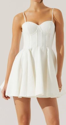 Astr Fenna Textured Corset Mini Dress In White