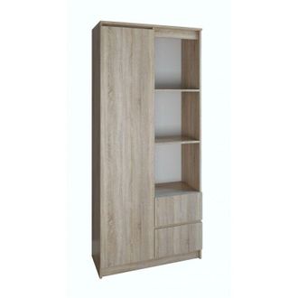 Topeshop Hucoco - Livorno - Librer&iacute;a Con 7 Nichos + 2 Cajones De Escritorio De Dormitorio - 180x80x35 - Unidad De Almacenamiento