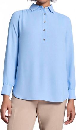 Jones New York Sutton Cardigan Tunic Blouse In Chintz Blue