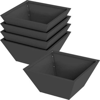 vidaXL Vidaxl - Maceta en Forma de Cuenco para Jardín 5 pcs Negro
