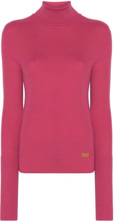 Balmain logo-plaque jumper - women - Merino - 42 - Pink