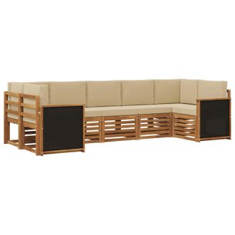 vidaXL Conjunto De Sof&aacute; Seccional Con Coj&iacute;n 6 Pcs Natural Vidaxl
