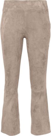 Arma Zaragoza suede trousers - women - Leather/Cotton/Elastane - 42 - Neutrals