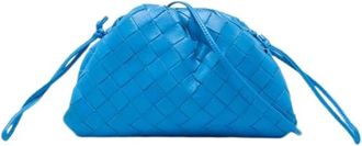 Bottega Veneta Pre-owned Pouch - Dames - Vintage Clutch - Blauw - ONE Size - Leer - Vintage