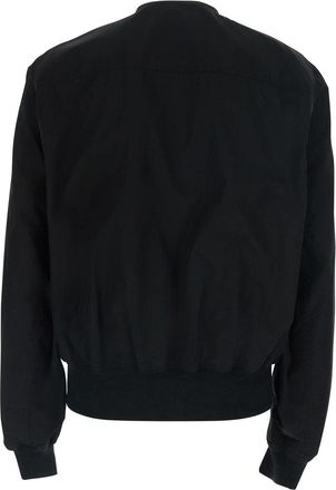 Rick Owens Mens Bomber Jacket Black Cotton Coat