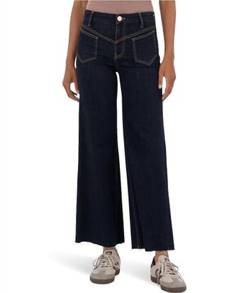 Kut from the Kloth Charlotte High-Rise Wide Leg Wide Front Seam Jeans In Sustain