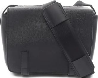 Loewe 2010s leren leger messengertas - Zwart