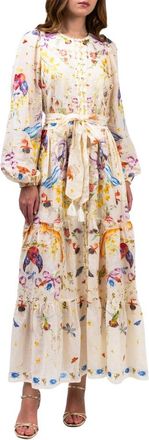 Marchesa Threadwork Voile Maxi Dress