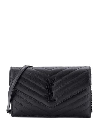Saint Laurent Classic Monogram Wallet on Chain Matelasse Chevron Leather Small crossbody bag - women - Calf Leather/Leather - One Size