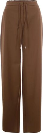 Max Mara Mstcorone Wijde Broek - Dames - Wijde Broeken - Bruin - XS - Wol - Broeken