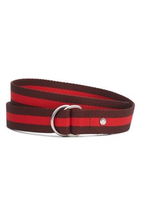 Rag & Bone Gracie Stripe Woven Belt in Red/Brown at Nordstrom