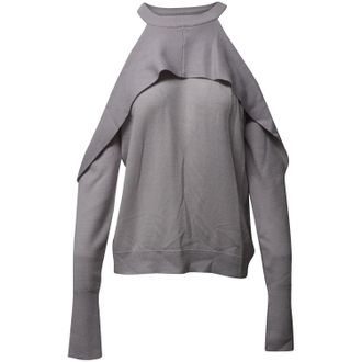 Dion Lee Cold Shoulder Sweater in Grey Merino Wool