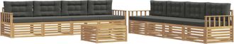 vidaXL Conjunto De Sof&aacute;s De Exterior 9 Uds. Blanco Y Antracita Vidaxl