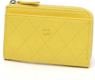 Chanel Yellow Leather Coin Purse/Coin Case (Pre-Owned)