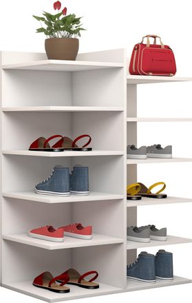 ebuy24 Ebuy24 - Estante De Zapato De Madera Vcm Dimensiones: An. 60 X Al. 80 X P. 30 Cm 12 Compartimentos - Enosa (blanco)