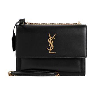 Saint Laurent Sunset Medium Chain Bag - female - Saint Laurent - Cross Body Bags - Black - ONE SIZE - Bags
