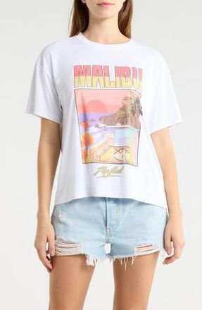 Rip Curl Hotel Malibu Graphic Rash Guard T-Shirt in White at Nordstrom, Size X-Large