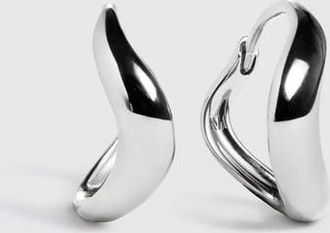 Monica Vinader Sterling Silver Swirl Huggie Earrings