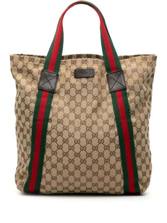 Gucci 2000-2015 GG Canvas Web tote bag - Marrone