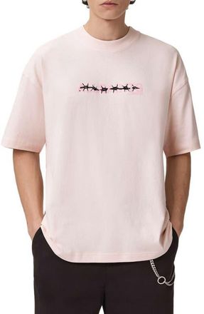 AllSaints Deterent Cotton Graphic T-Shirt in Soft Pink at Nordstrom, Size Medium