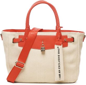 V&deg; 73 Stijlvolle Schoudertas met Persoonlijk Hangslot - Dames - Shoppers - Beige - ONE Size - Tassen