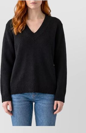 Lisa Yang cashmere silk ribbed v-neck relaxed-fit sweater