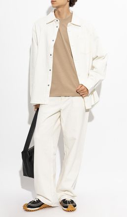 Ami T-shirt With Logo, Mens, Beige