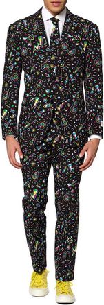 OppoSuits Disco Dude Two Button Notch Lapel Suit in Black at Nordstrom Rack, Size 36