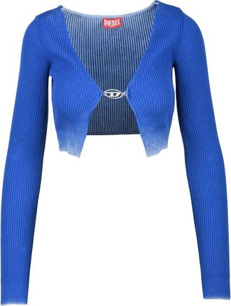 Diesel Ribbed Cropped Cardigan - Blue