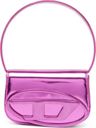 Diesel 1DR-Iconic shoulder bag in mirrored leather - Shoulder Bags - Woman - Pink