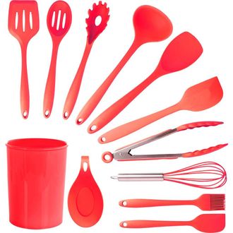 MegaChef Silicone Cooking Utensils, Set of 12 in Red at Nordstrom