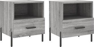 vidaXL Vidaxl - Mesitas noche 2 uds madera ingeniería gris Sonoma 40x35x47,5 cm