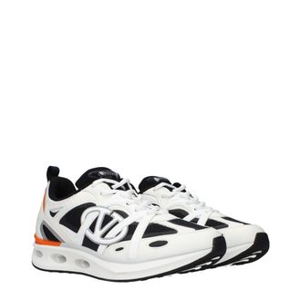 Valentino Garavani Mens White Fabric Athletic Sneakers