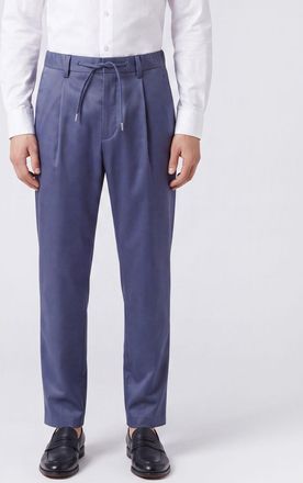 Herno Pantaloni slim fit in cotone con coulisse in vita e passanti