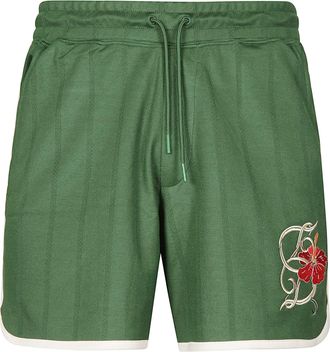 Dr&ocirc;le de Monsieur Green Hibiscus Polyester-Blend Shorts