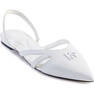 DKNY Verity Pointed Toe Slingback Flat in Bright White at Nordstrom Rack, Size 8.5