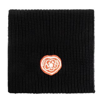 Kenzo Winter Scarves, unisex, Black, Size: ONE SIZE Logo Scarf