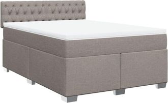 vidaXL Vidaxl - Cama Box Spring Con Colch&oacute;n Tela Gris Taupe 140x190 Cm